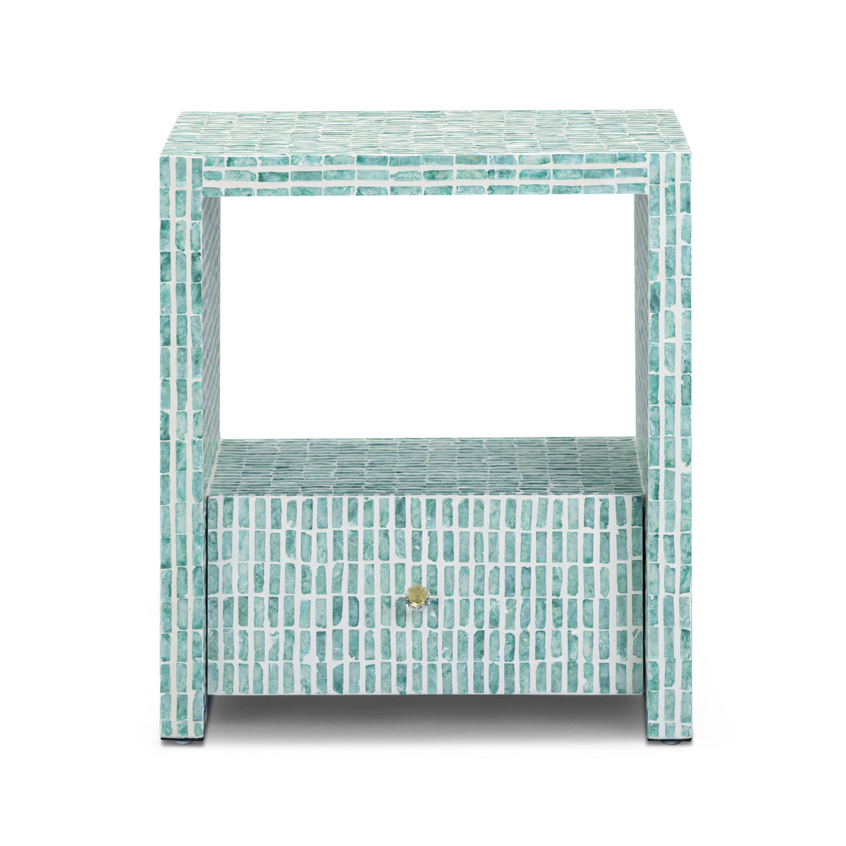 Tia 20" Blue Mother of Pearl Nightstand