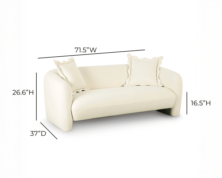 Lou 71.5" Cream Performance Velvet Loveseat