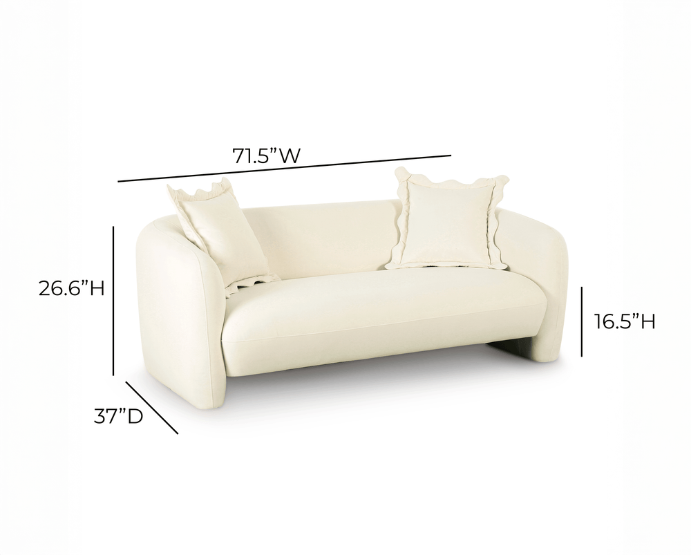 Lou 71.5" Cream Performance Velvet Loveseat