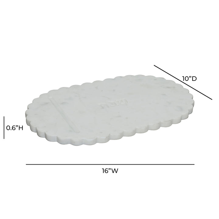 Shabbat White Marble Serving Board
