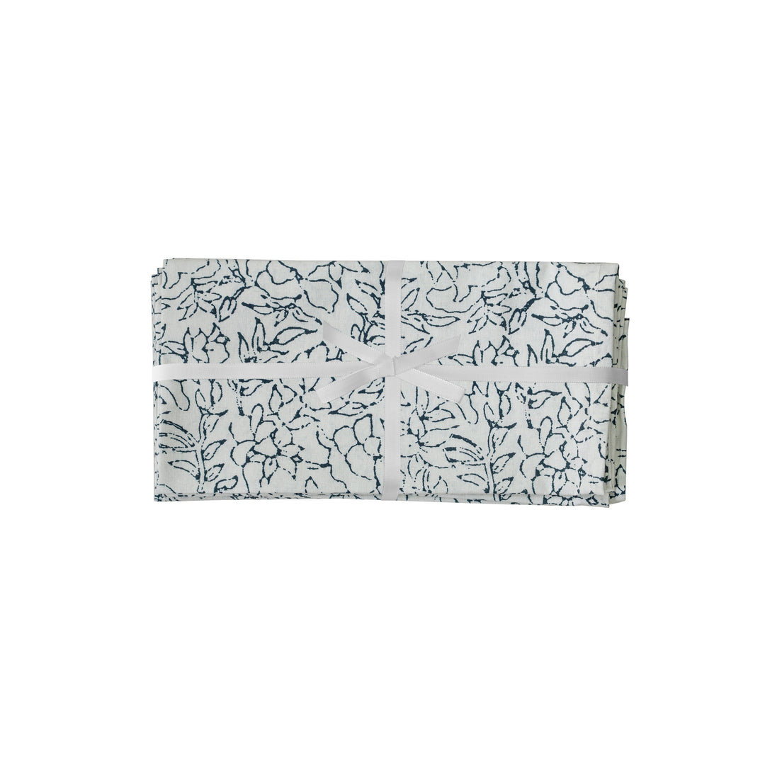 Crissy Black &amp; White Cotton Canvas Printed Napkins - Set of 4