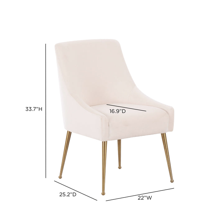 Beatrix Cream Performance Velvet Dining Chair