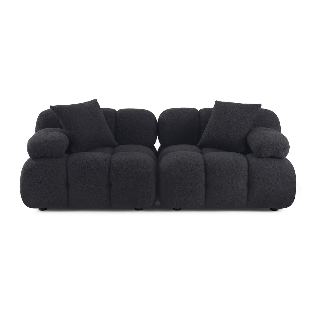 Calliope 79" Black Performance Fabric Modular Loveseat