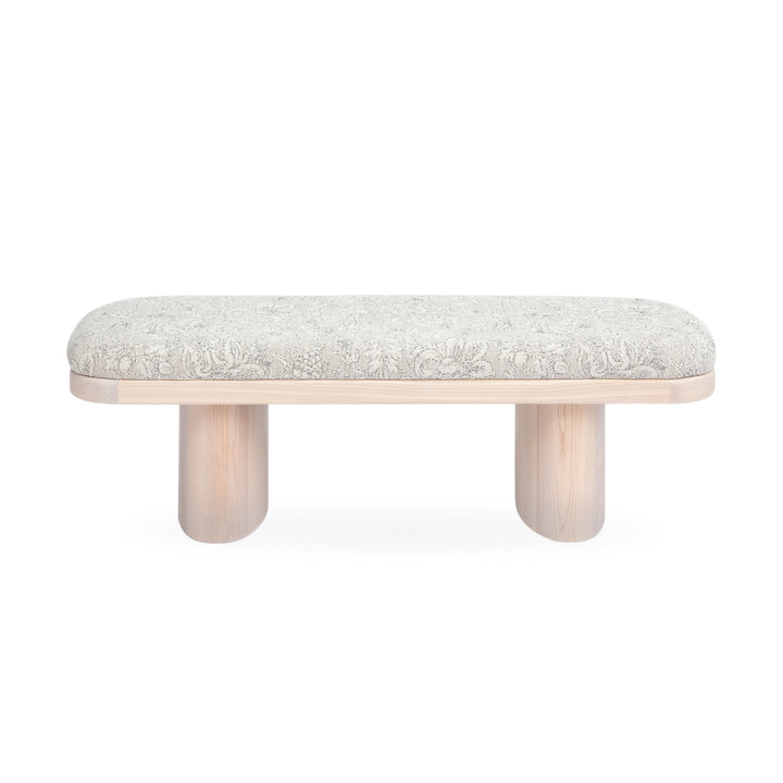 Ollie Upholstered Bench (48"-57") - Neutral Floral / 48"