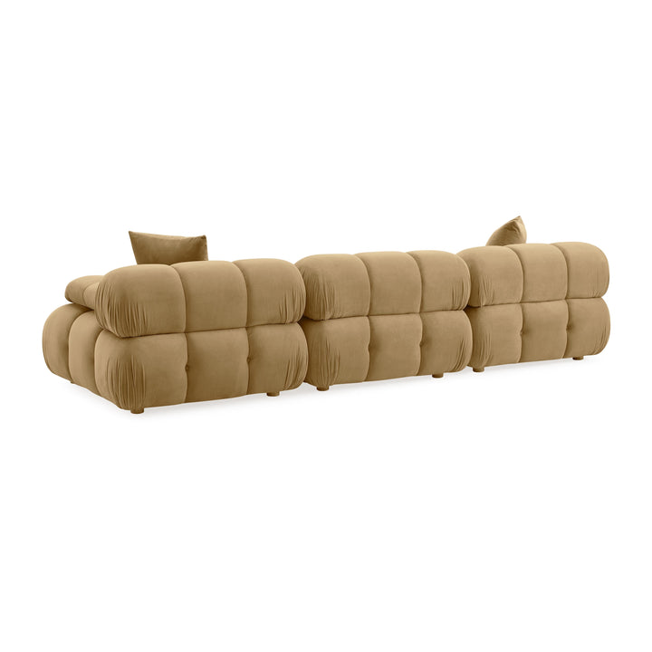 Calliope 118" Cafe Au Lait Performance Velvet Modular Sofa