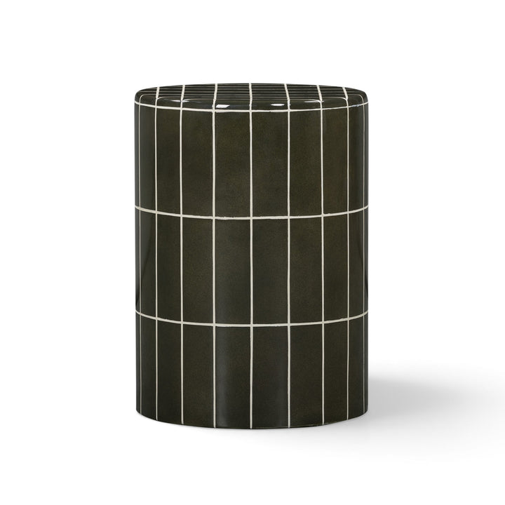 Tatiana Round Concrete Indoor/Outdoor Side Table - Forest Green