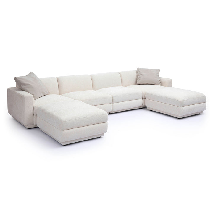 Perry 6-Piece Cream Performance Chenille Modular U-Sectional