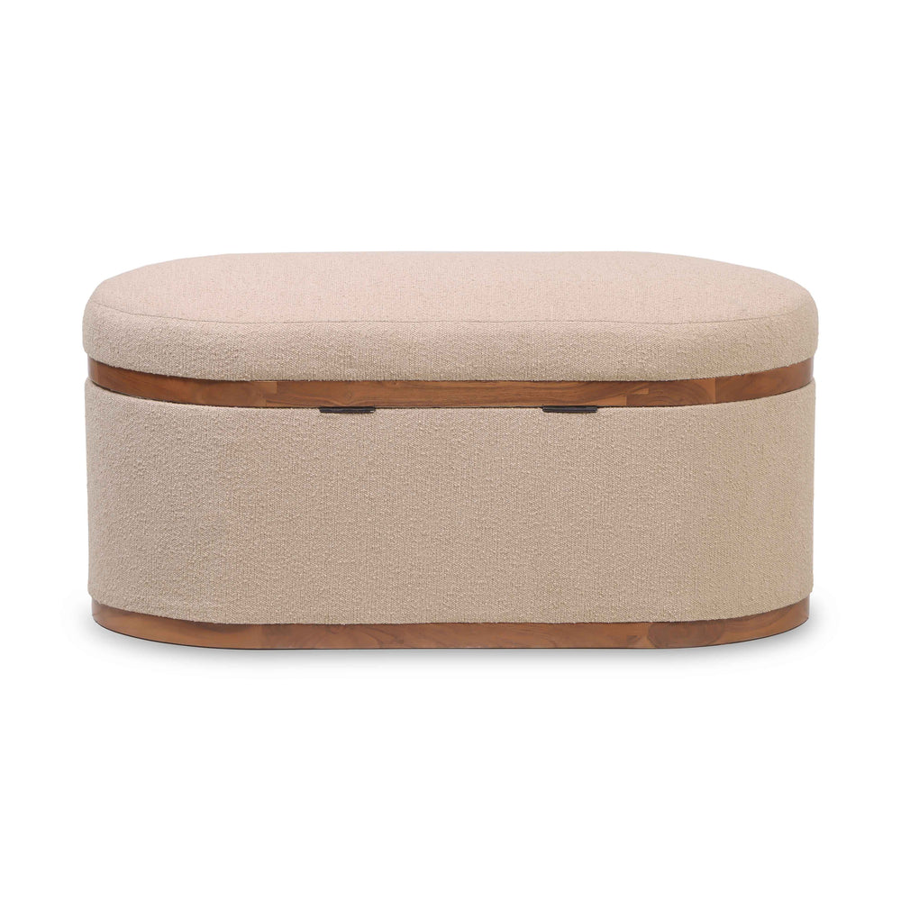 Olivier 41" Boucle Oval Storage Ottoman