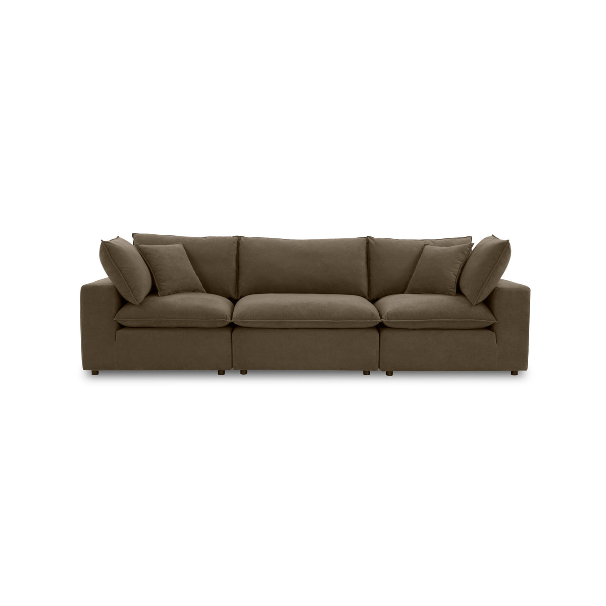 Cali 120" Chocolate Brown Performance Velvet Modular Sofa