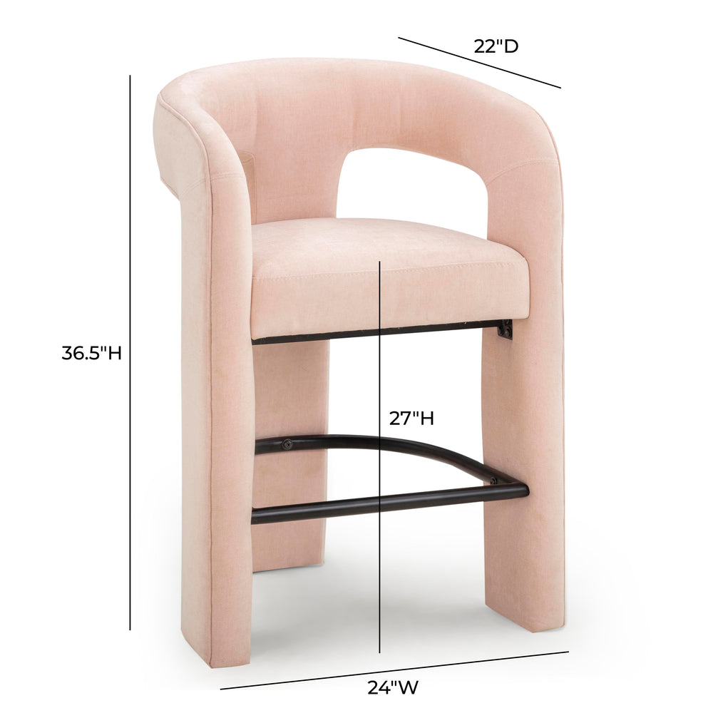 Malone Performance Chenille Stool - Blush / Counter Height