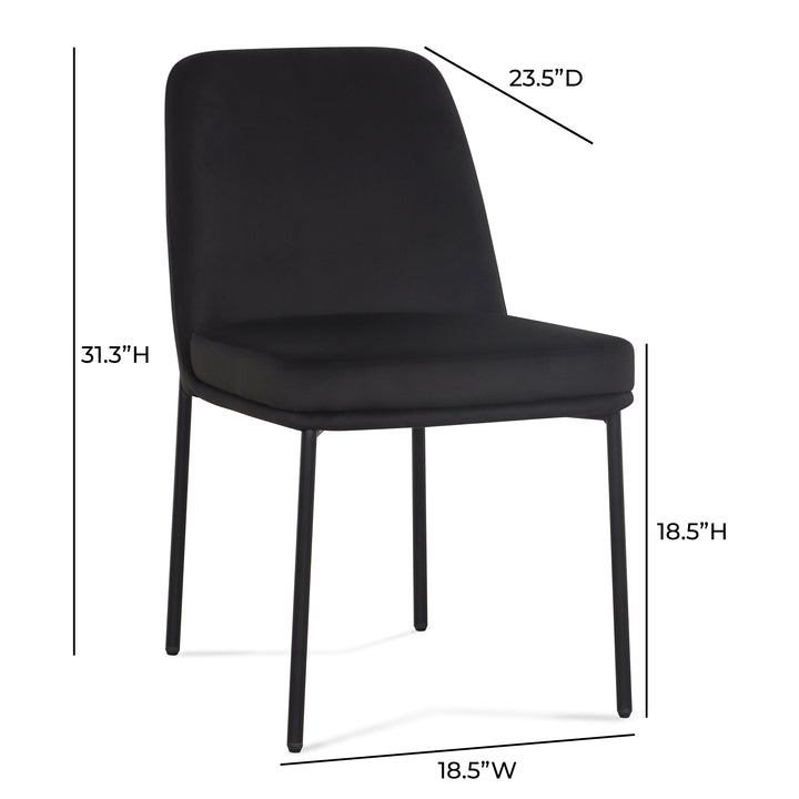 Sydney Black Performance Velvet Dining Chair - Set of 2