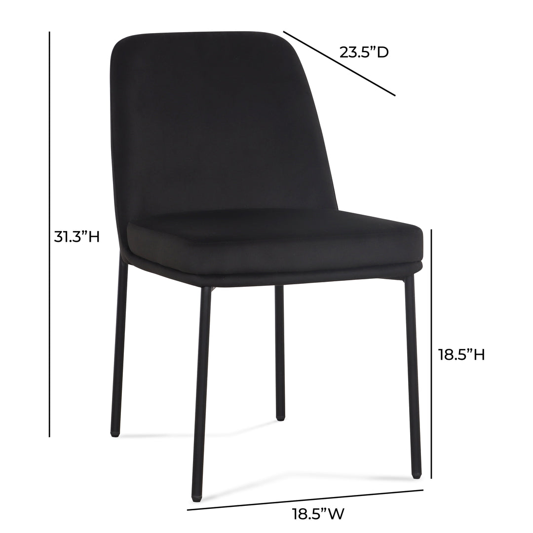 Sydney Black Performance Velvet Dining Chair - Set of 2