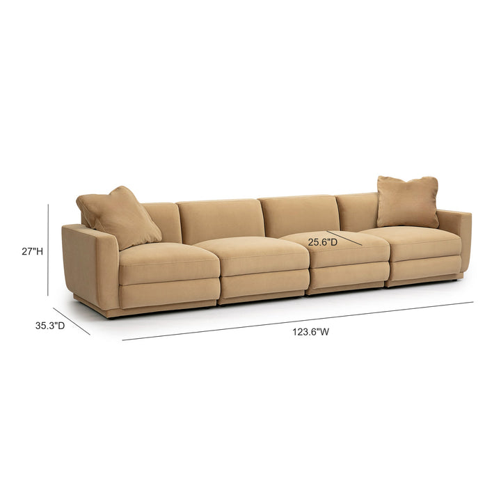 Perry Modular Sofa (96"-124") - Tan / 124"