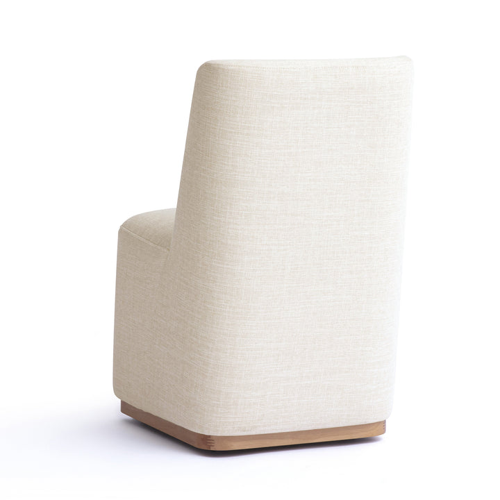 Melissa Cream Performance Fabric Rolling Dining Chair