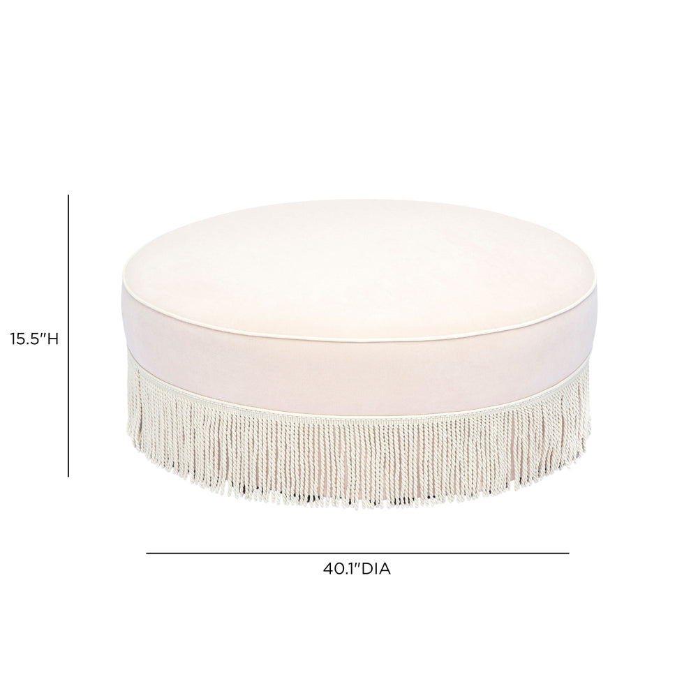 Tassy Tasseled Round Ottoman