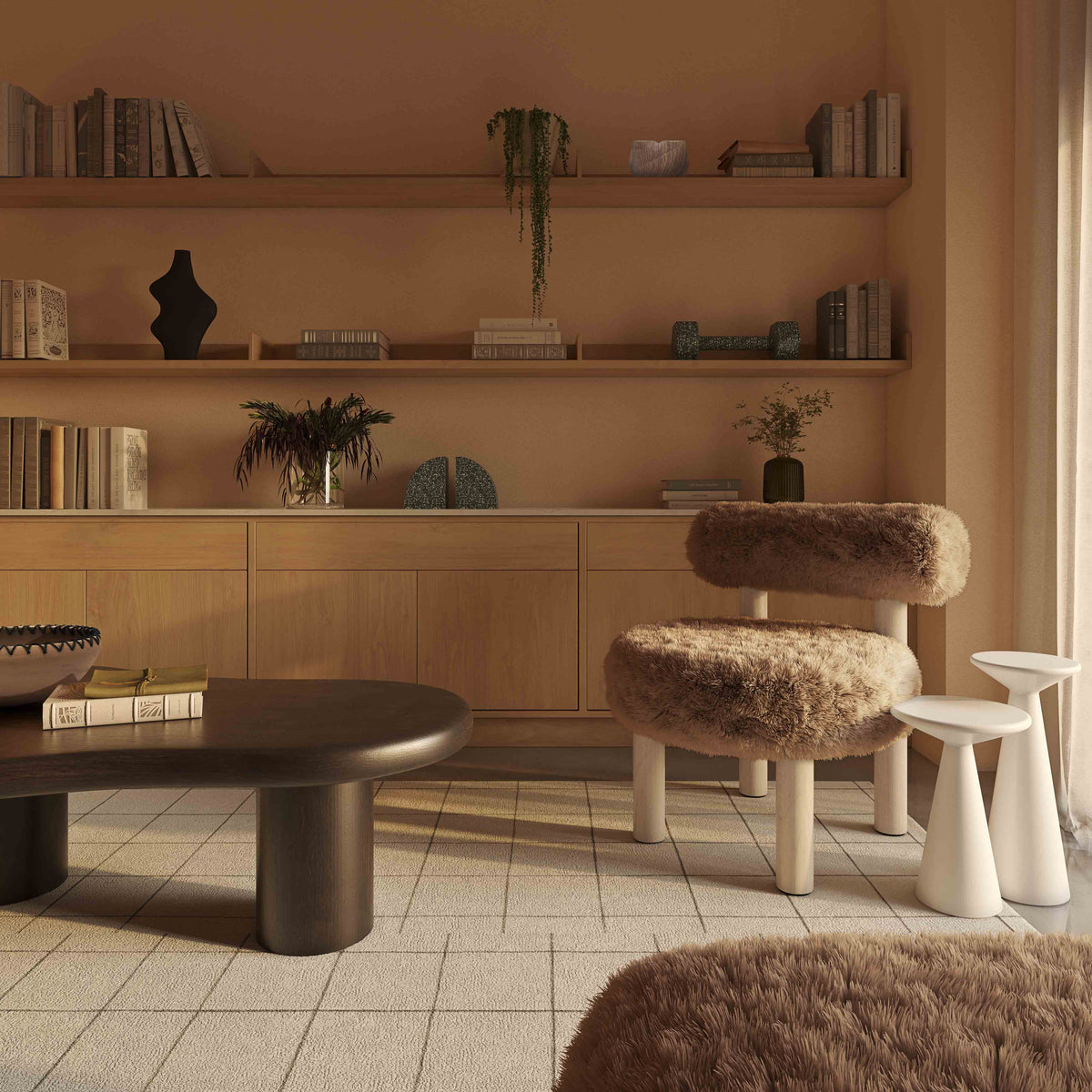 Carmel Contract-Grade Vegan Shearling Accent Chair