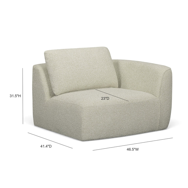 Noor XL 47" Modular Corner Chair - Wheat / RAF