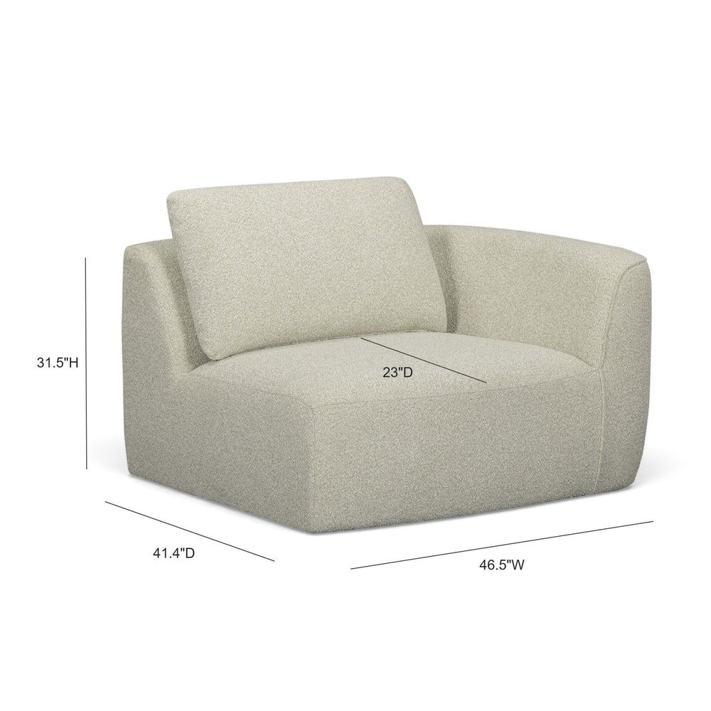 Noor XL 47" Modular Corner Chair - Wheat / RAF