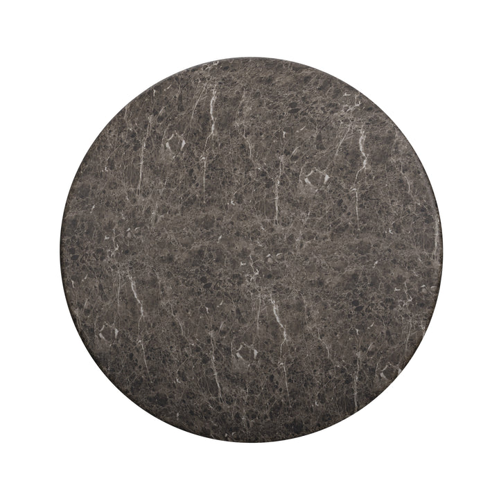 Cynthia 54" Dark Emperador Marble Concrete Indoor/Outdoor Dining Table