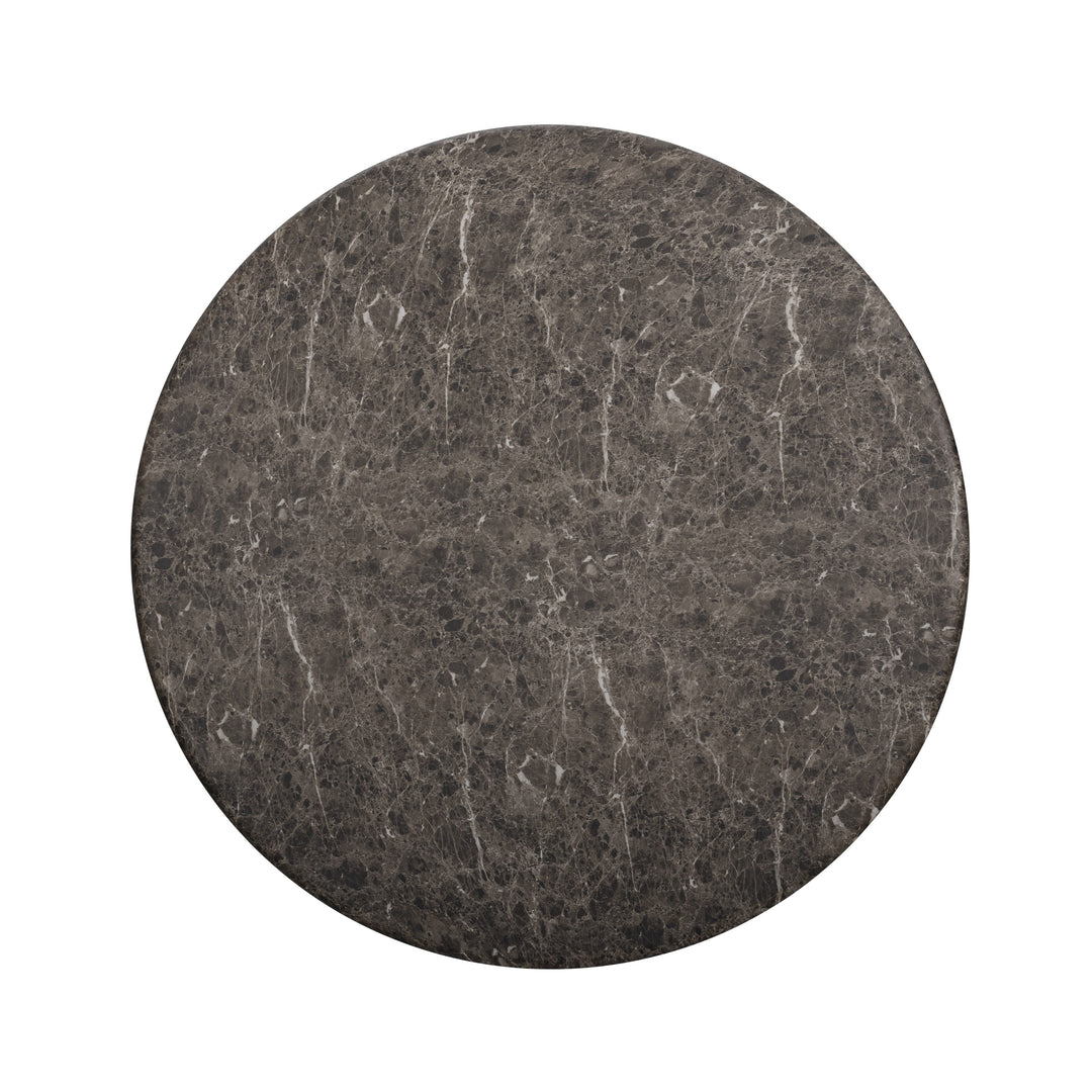 Cynthia 54" Dark Emperador Marble Concrete Indoor/Outdoor Dining Table