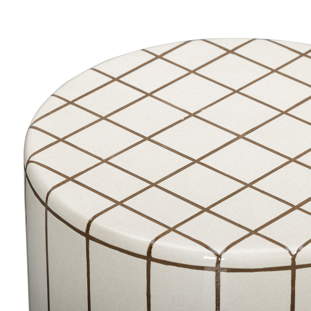 Tatiana Round Concrete Indoor/Outdoor Side Table - Ecru