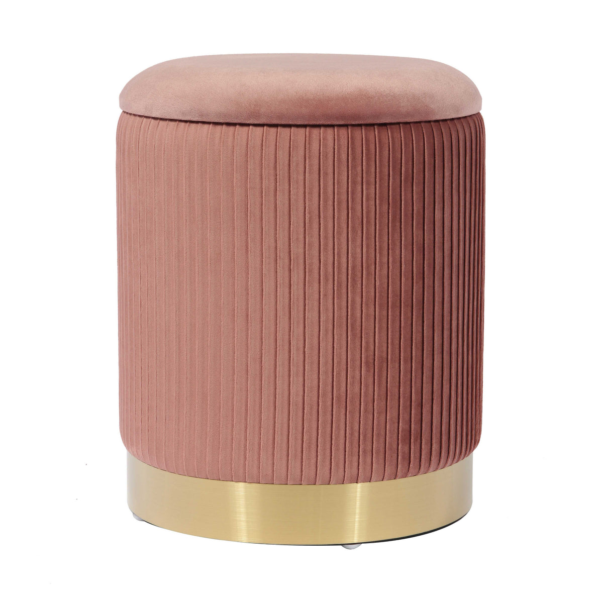Zoe Storage Ottoman - Blush
