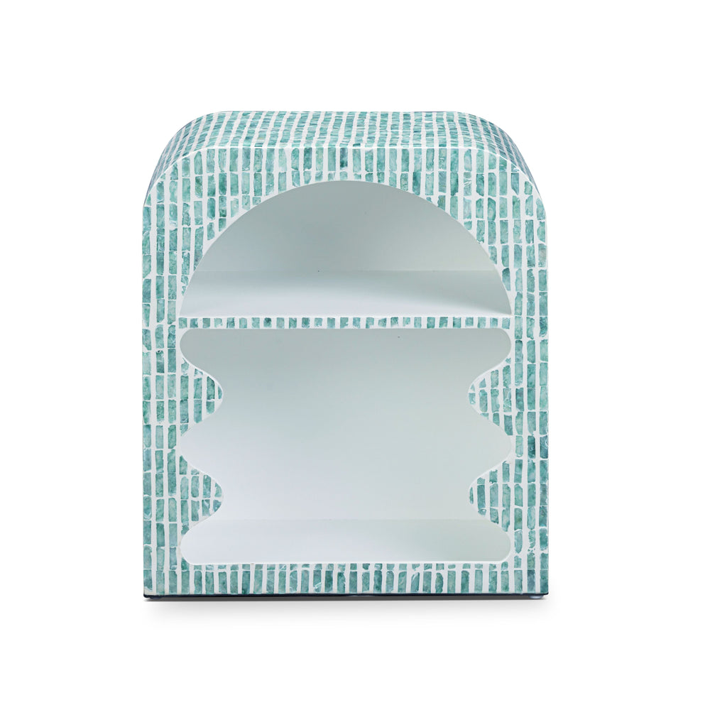 Jess 20" Teal Capiz Shell Nightstand
