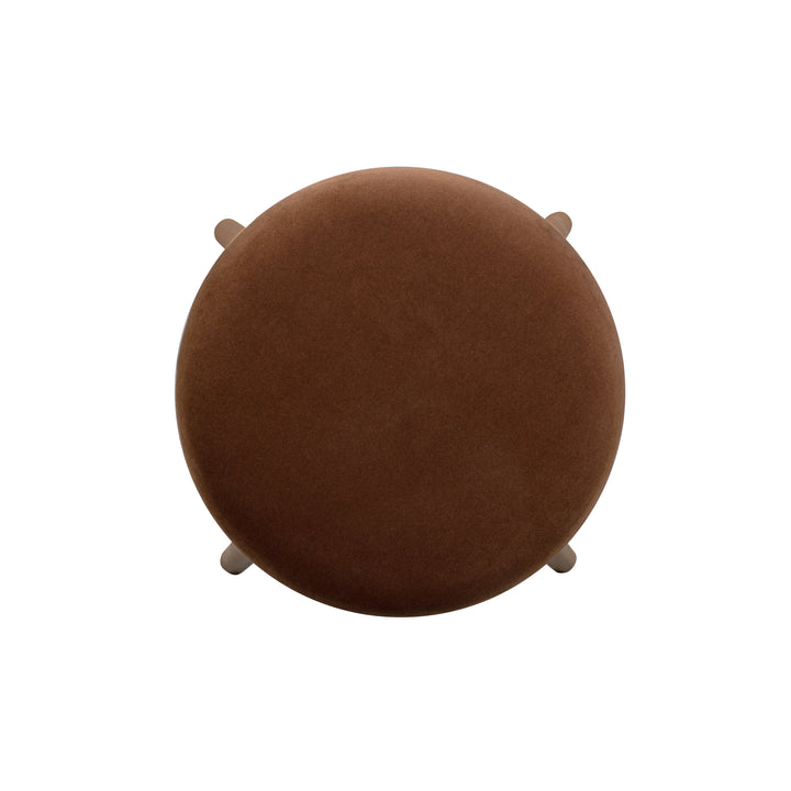 Oodle Bronze Performance Vegan Mohair Bar Stool - Light Walnut