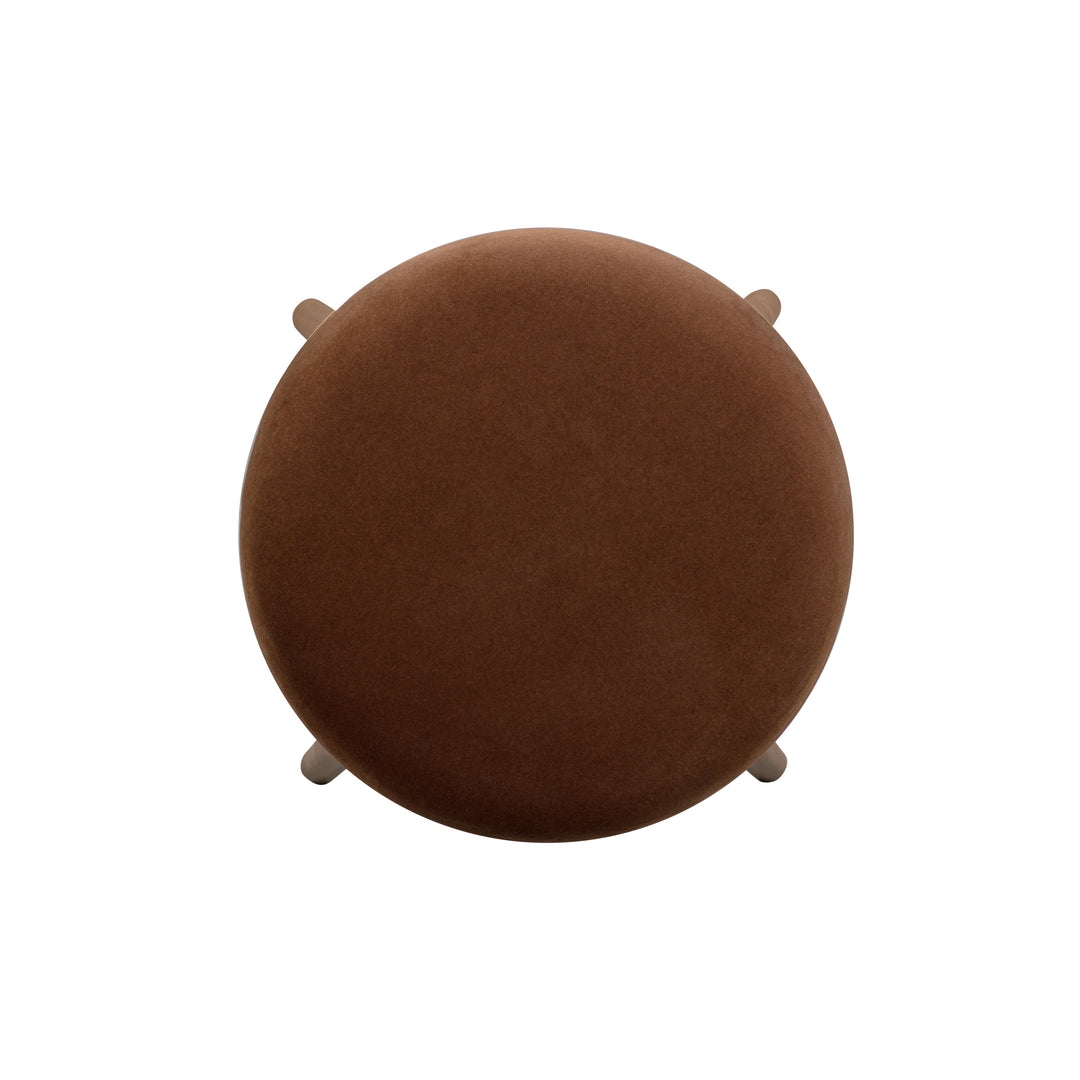 Oodle Bronze Performance Vegan Mohair Bar Stool - Light Walnut