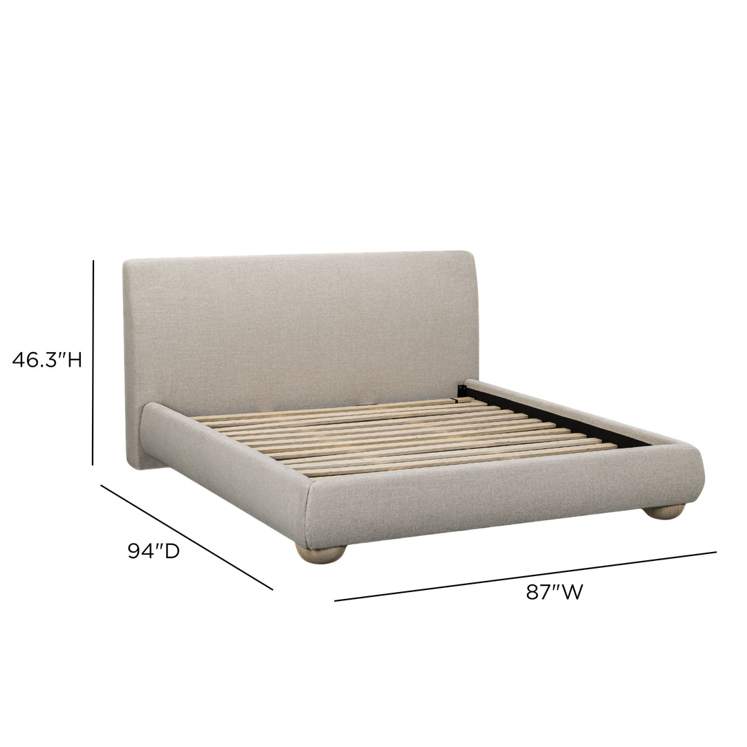 Rayne Cream Textured Fabric Bed - King