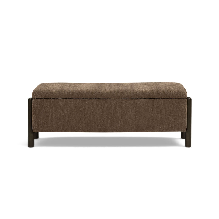 Abby 52" Brown Nubby Fabric Storage Bench
