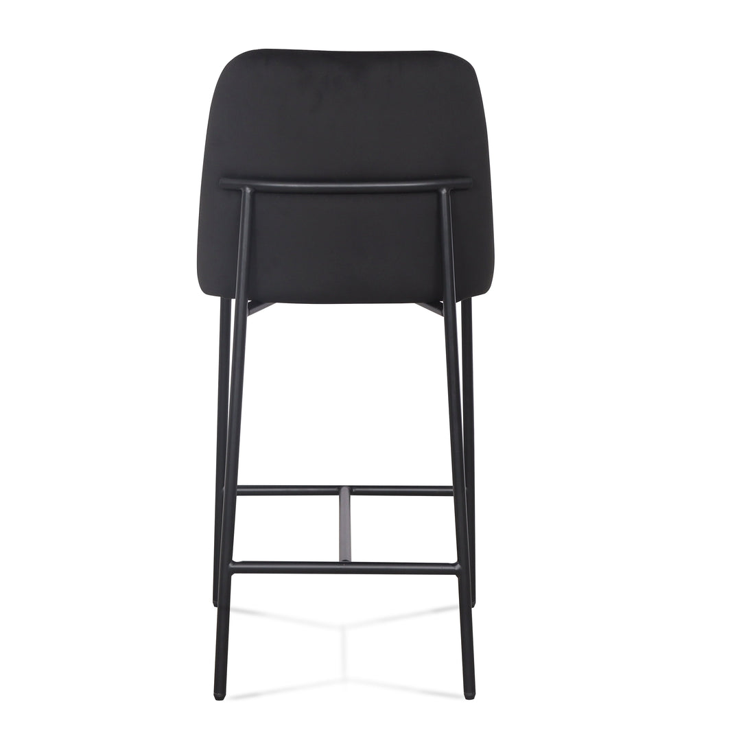 Sydney Black Performance Velvet Counter Stool - Set of 2