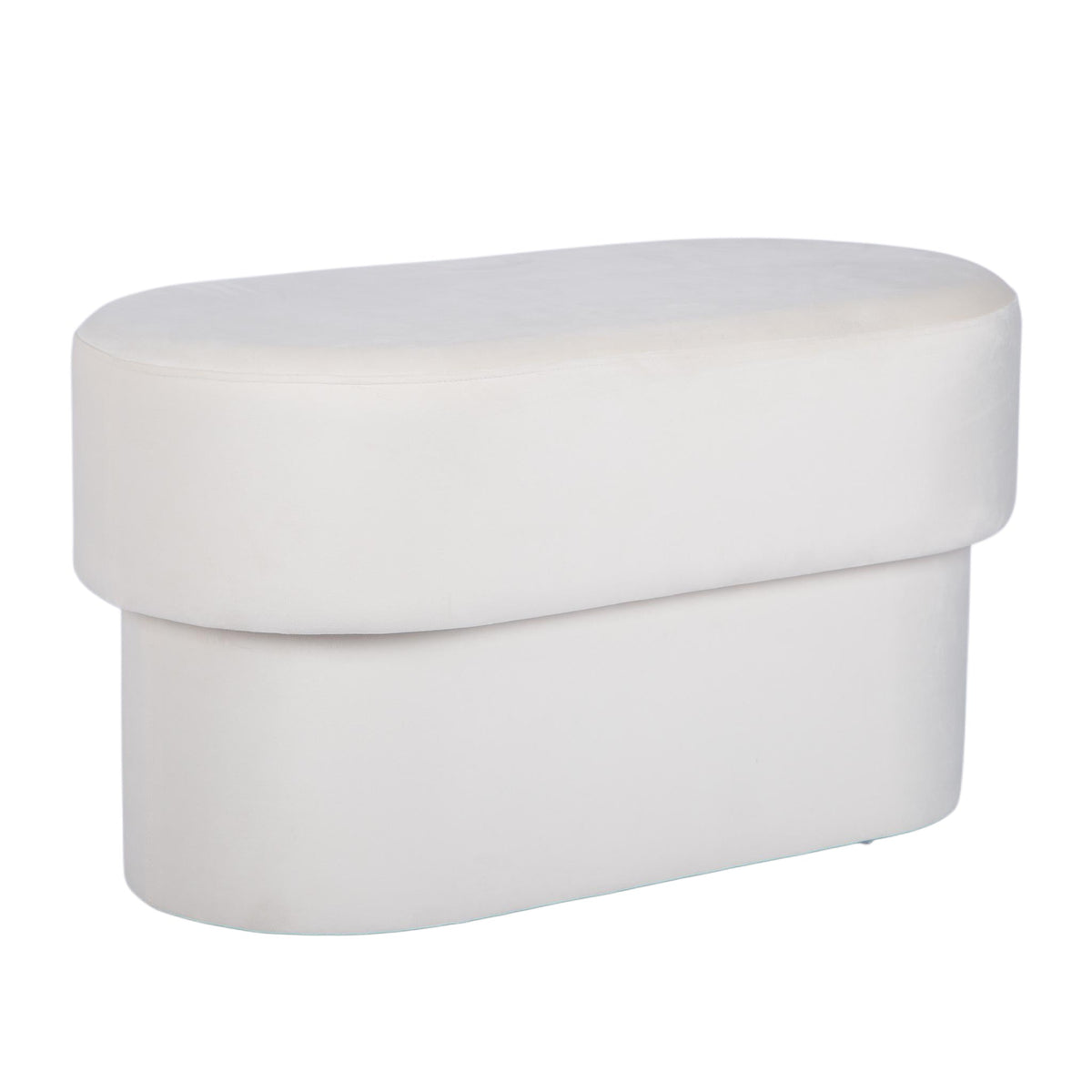 Andrea Performance Velvet Storage Bench (31"-50") - Cream / 31"