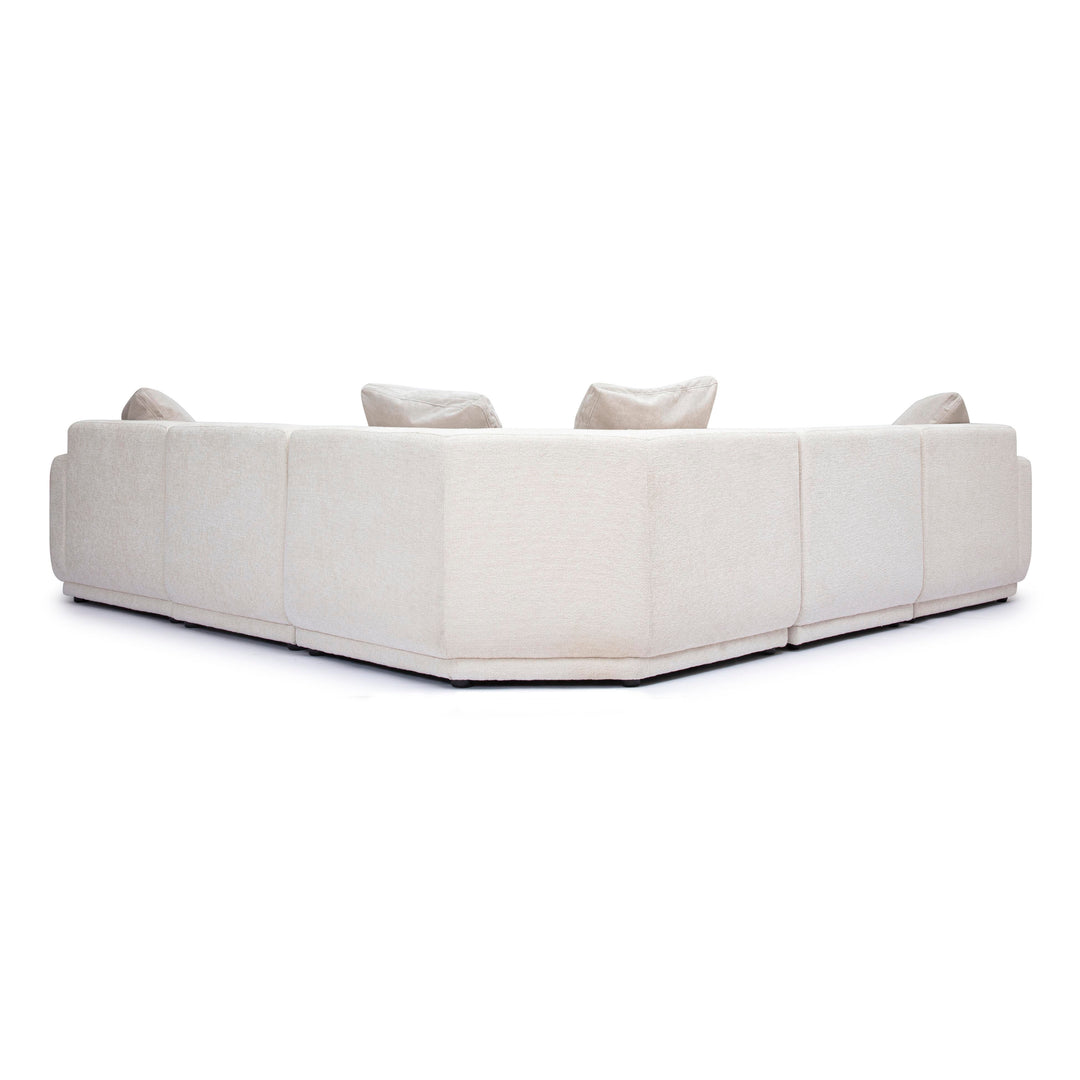 Perry 5-Piece Cream Performance Chenille Modular L-Sectional