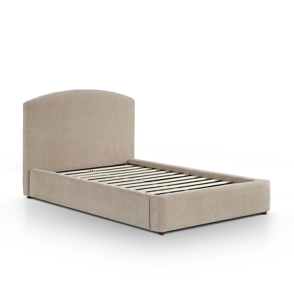 Leah Taupe Performance Chenille Bed - 48" Three Quarter XL