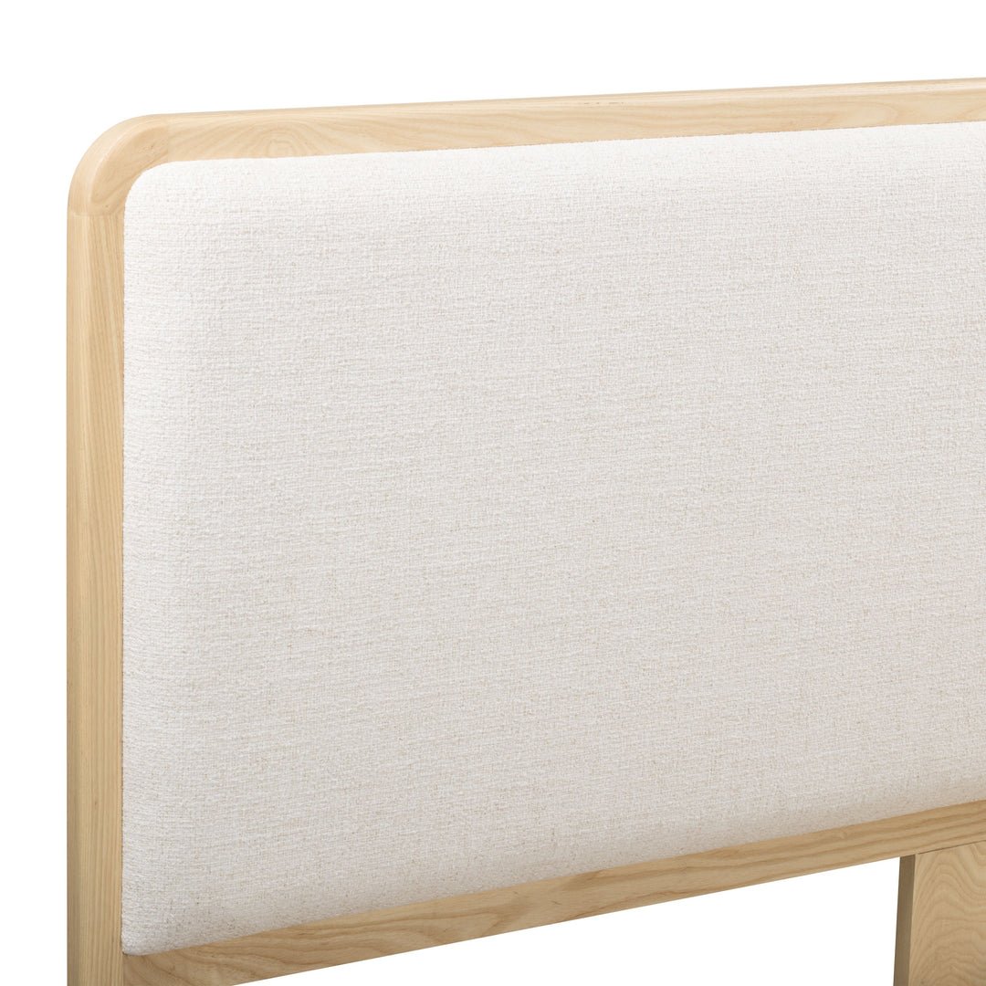 Rafaelle Natural Solid Ash and Cream Upholstered Bed - King