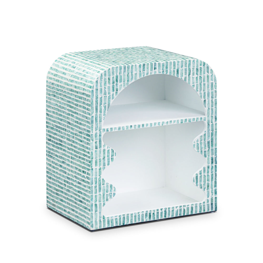 Jess 20" Teal Capiz Shell Nightstand