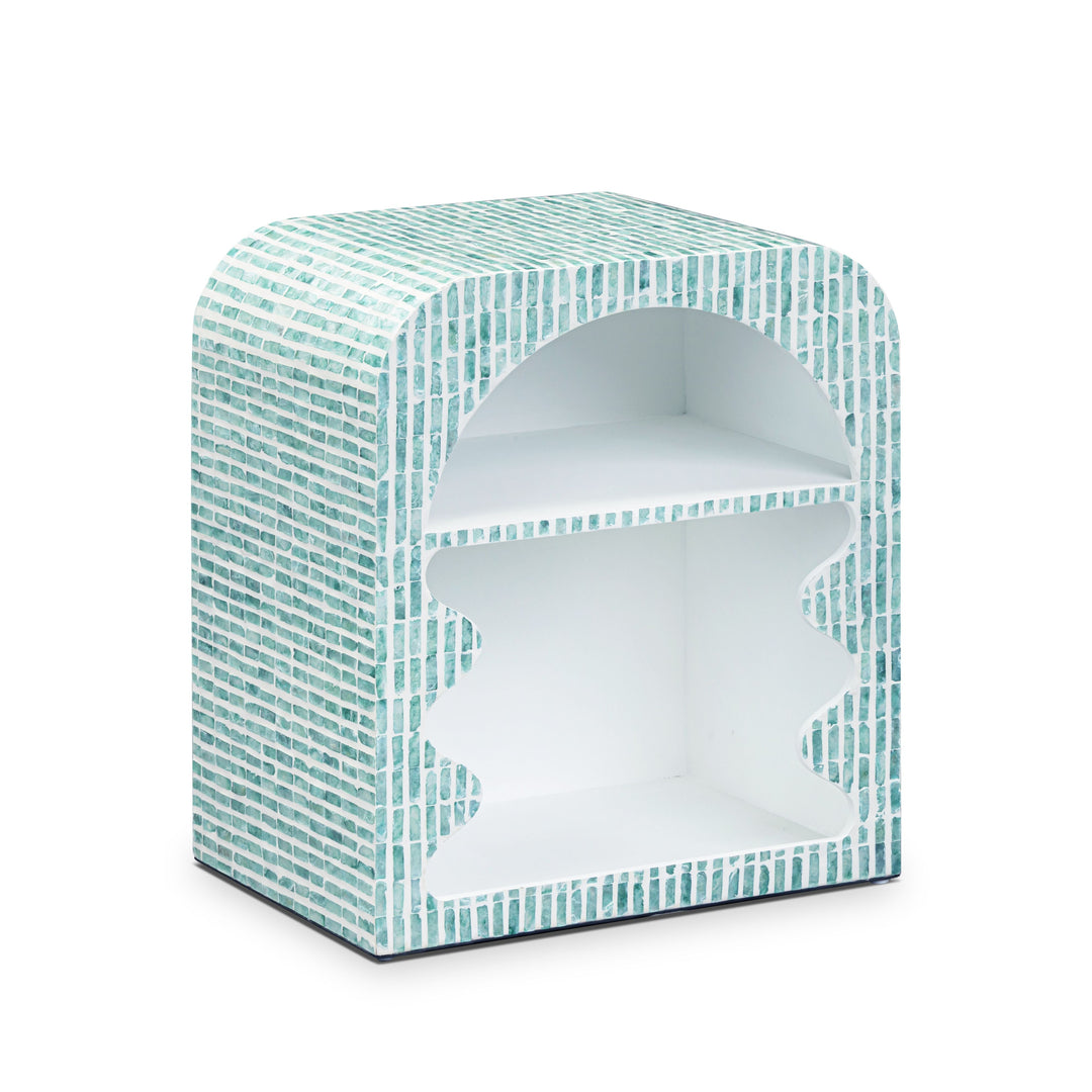 Jess 20" Teal Capiz Shell Nightstand