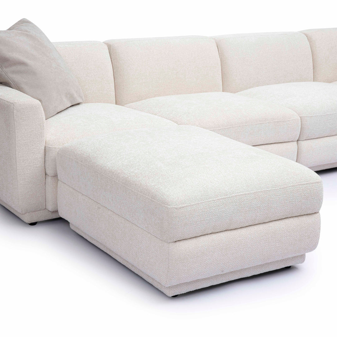 Perry 6-Piece Cream Performance Chenille Modular U-Sectional