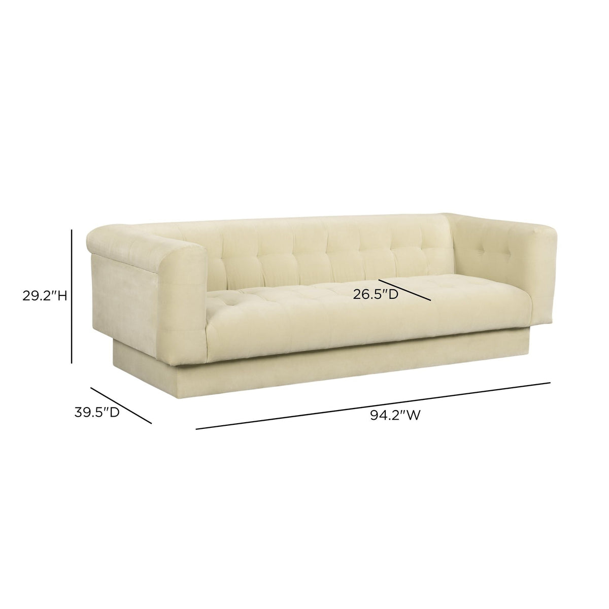 Jules 94" Performance Velvet Sofa - Sand