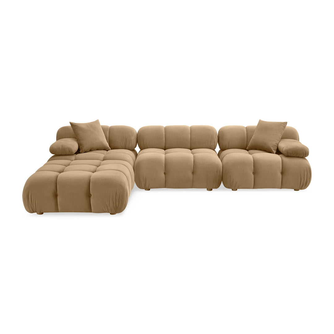Calliope 4-piece Cafe Au Lait Performance Velvet Modular Sectional