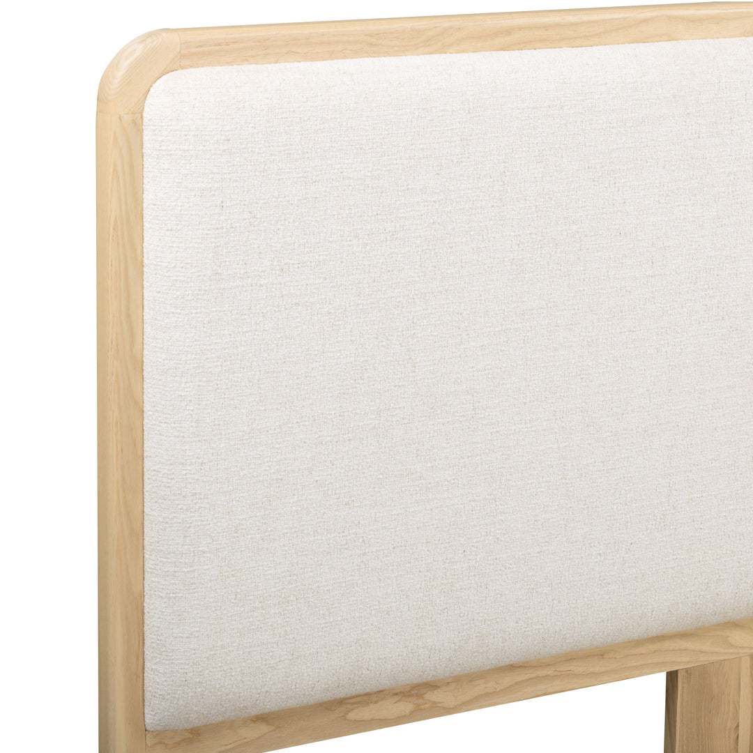 Rafaelle Natural Solid Ash and Cream Upholstered Bed - Queen