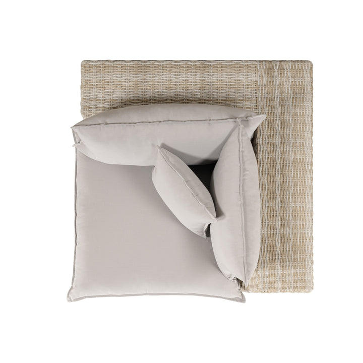 Cali Performance Fabric &amp; Wicker Outdoor Corner Chair