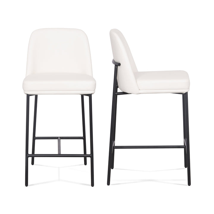 Sydney Cream Performance Vegan Leather Counter Stool - Set of 2