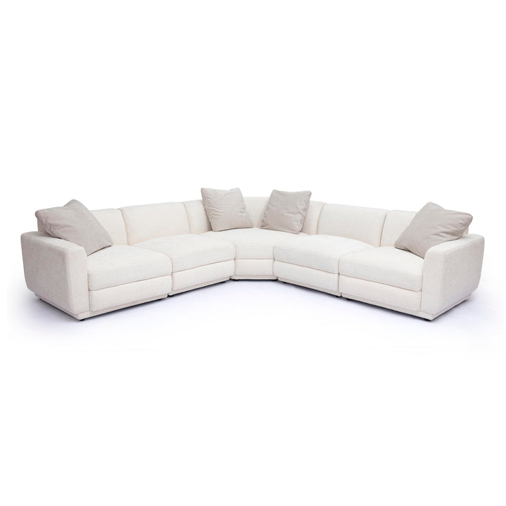 Perry 5-Piece Cream Performance Chenille Modular L-Sectional
