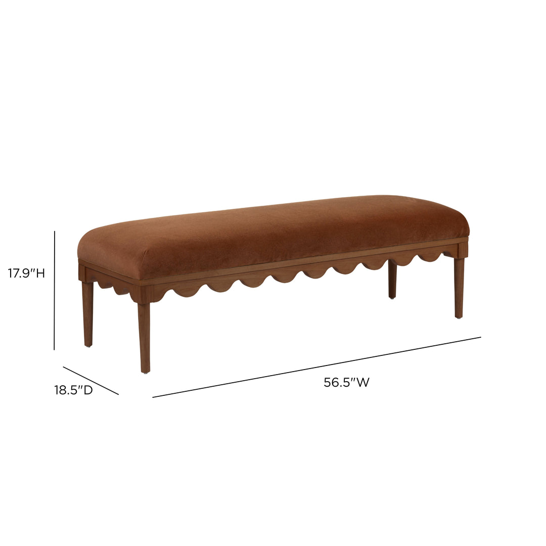 Oodle 56.5" Bronze Performance Vegan Mohair Bench