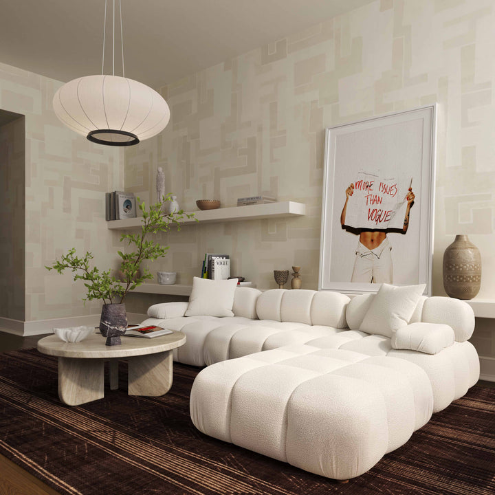 Calliope Performance Modular Armless Chair - Cream