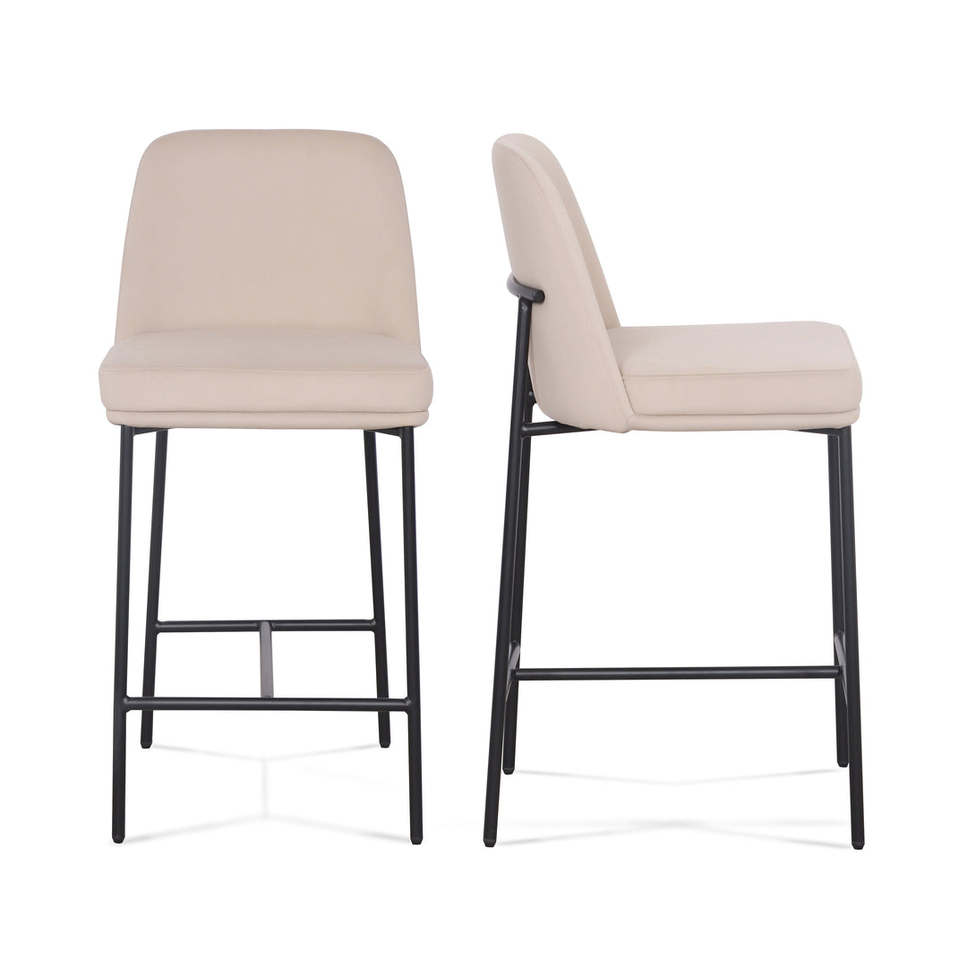 Sydney Taupe Performance Velvet Counter Stool - Set of 2