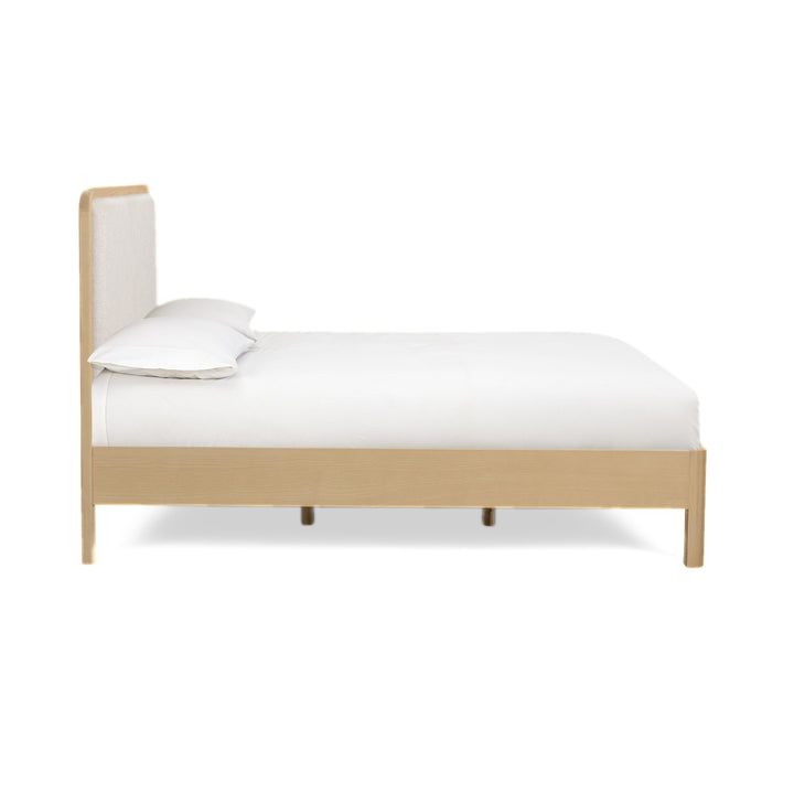 Rafaelle Natural Solid Ash and Cream Upholstered Bed - Queen