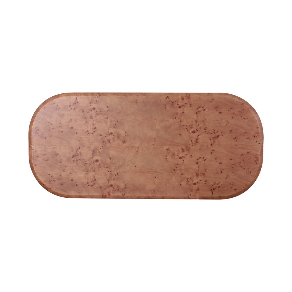 Gladyss 87" Burl Oval Dining Table